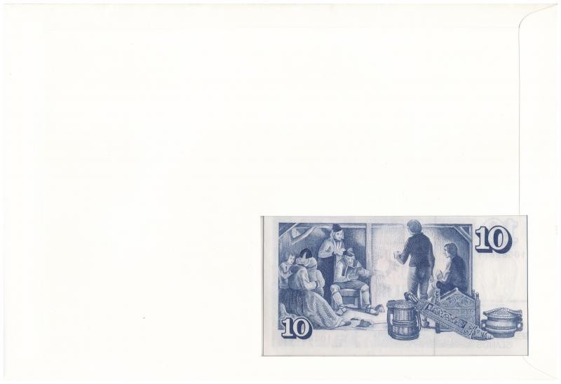 Izland 1961. 10K borítékon grönlandi bélyeggel, bélyegzéssel T:I Iceland 1961. 10 Kronur in envelope with Greenlandic stamp and cancellation C:UNC - Image 2