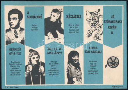 cca 1972 MOKÉP filmes órarend (Harminckét nevem volt, A síkirálynő, stb.), Offset-ny., kitöltetlen, 21x14,5 cm
