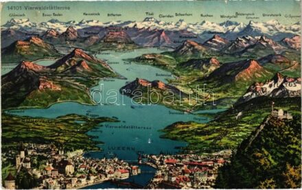 Vierwaldstättersee, Lake Lucerne; map (fa)