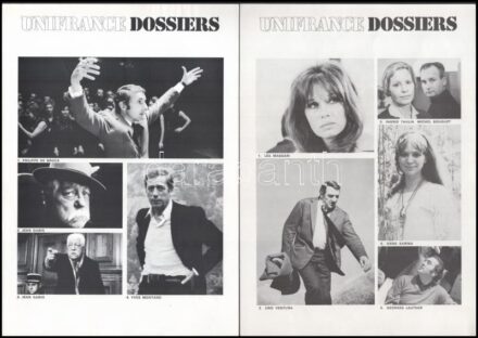 cca 1970-1980 6 db vegyes filmismertető nyomtatvány, újságkivágás külföldi filmekről, közte egy magyar nyelvű