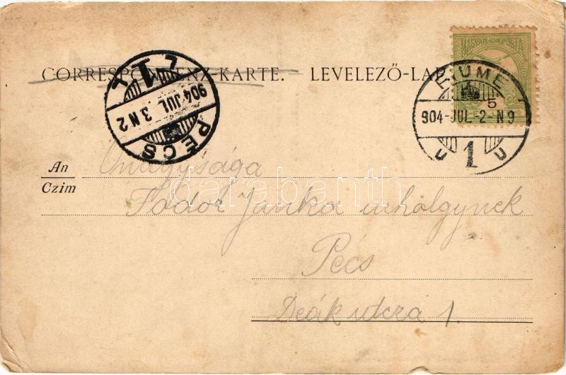 1904 SMS Budapest den Central-Kriegshafen Pola verlassend. K.u.K. Kriegsmarine art postcard. A. Reinhard's Verlag Fiume s: R. Hochberg (EK) - Image 2