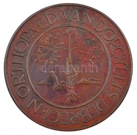 Prim Zoltán (1932-) 1968. 'Orthopaed Vándorgyűlés Debrecen / MOT 1968' kétoldalas fém emlékérem (62mm) T:2 patina, kis ü.