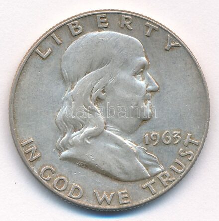 Amerikai Egyesült Államok 1963D 1/2$ Ag 'Franklin' T:2,2- patina USA 1963D 1/2 Dollar Ag 'Franklin' C:XF,VF patina Krause KM#199