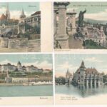 Budapest - 6 db régi hosszú címzéses képeslap