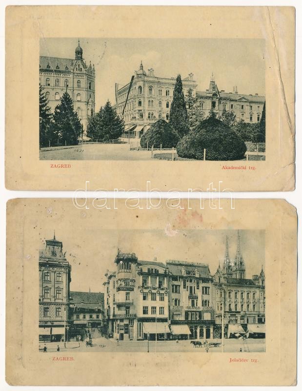 Zagreb, Zágráb; 4 db W.L. kiadású képeslap / 4 pre-1945 W.L. published postcards - Image 3