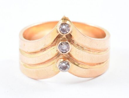 Arany (Au/14k) köves gyűrű, jelzett, m: 55 bruttó: 5,6gm