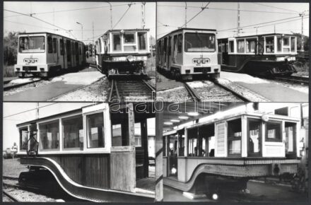 1989 A régi millenniumi földalatti vasút (FAV) egyik kocsijának felújítása, 9 db datált, jelzett, vintage fotó, ezüst zselatinos fotópapíron, 9x14 cm