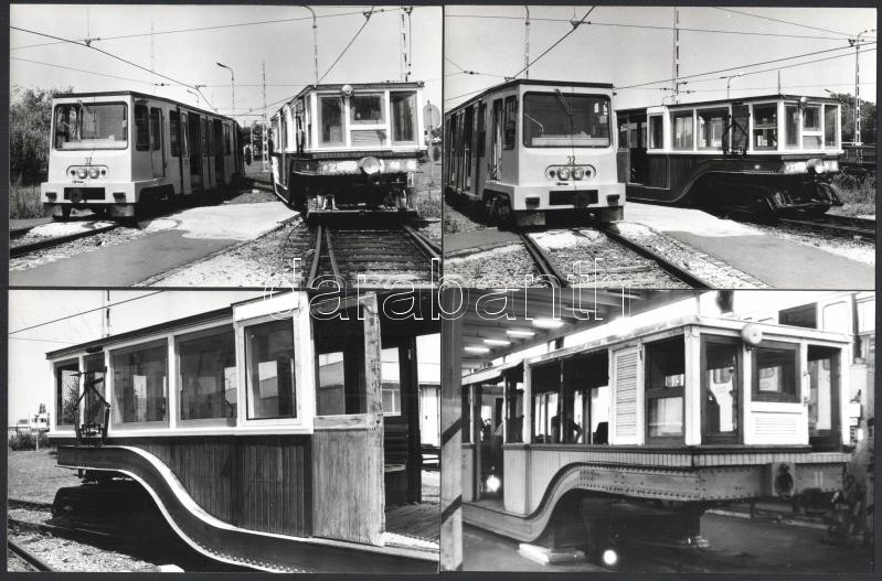 1989 A régi millenniumi földalatti vasút (FAV) egyik kocsijának felújítása, 9 db datált, jelzett, vintage fotó, ezüst zselatinos fotópapíron, 9x14 cm