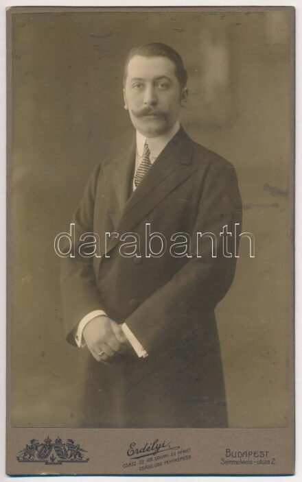 cca 1890 Erdélyi Mór budapesti fényképész műtermében készült, keményhátú, vintage fotó, 21x13 cm