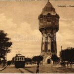 1914 Budapest IV. Újpest, víztorony, A-villamos, Beck vendéglő és söntés (EK)