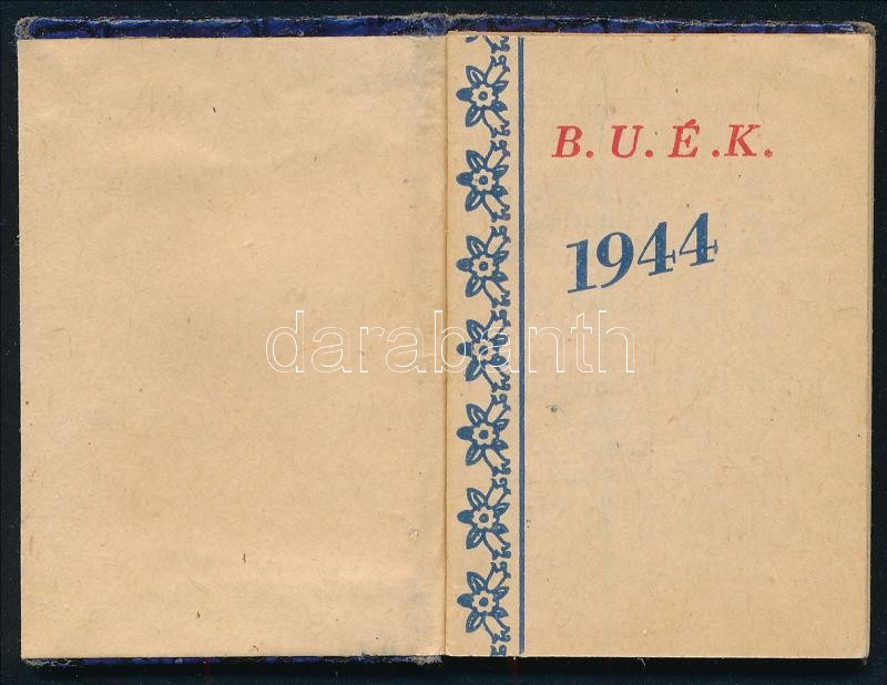 1944 Mini zsebnaptár, 5x3,5 cm