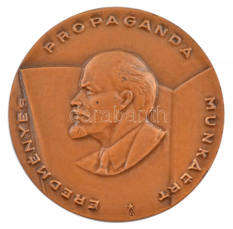 DN 'Eredményes Propaganda Munkáért' egyoldalas Br plakett (70mm) T:2 karc