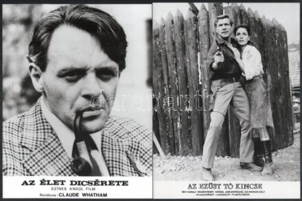 cca 1986 előtt, külföldön készült filmek egy-egy jelenete, 13 db vintage produkciós filmfotó, ezüst zselatinos fotópapíron, a használatból eredő - esetleges - kisebb hibákkal, 18x24 cm