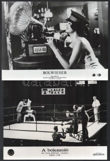 cca 1988 előtt, külföldön készült filmek egy-egy jelenete, 17 db vintage produkciós filmfotó, ezüst zselatinos fotópapíron, a használatból eredő - esetleges - kisebb hibákkal, 18x24 cm