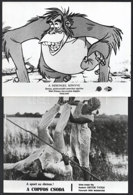 Külföldön készült (cca 1989 előtt) filmek egy-egy jelenete, 11 db vintage produkciós filmfotó, ezüst zselatinos fotópapíron, a használatból eredő - esetleges - kisebb hibákkal, 18x24 cm