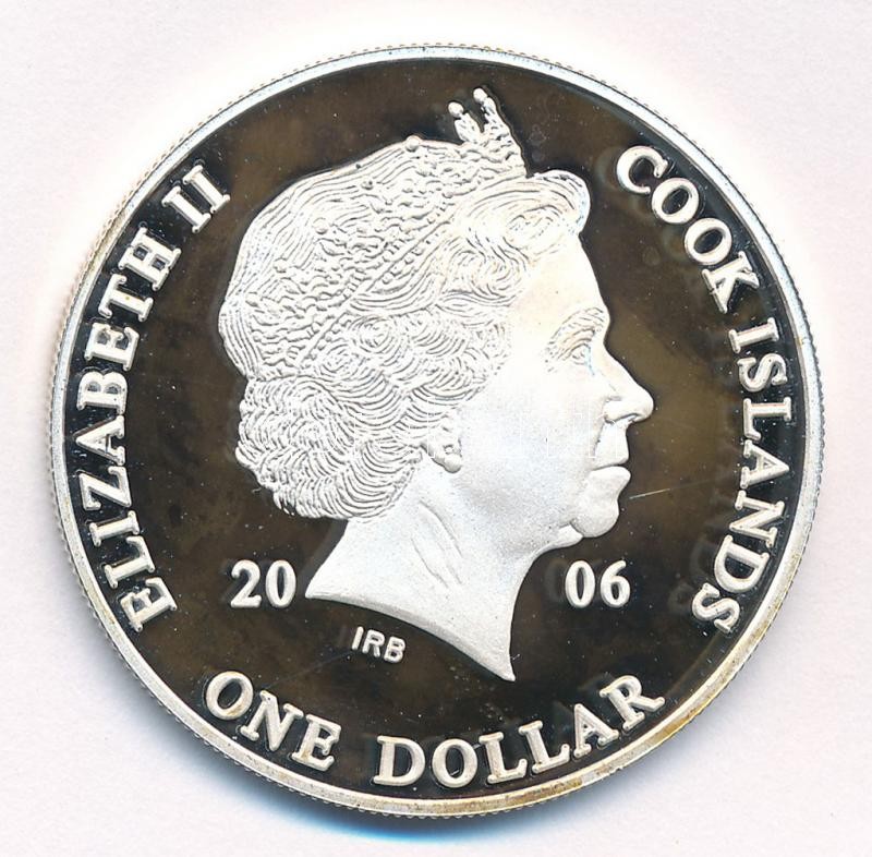 Cook-szigetek 2006. 1$ ezüstözött sárgaréz 'Ázsia történelme - Dalai Láma' kapszulában, tanúsítvánnyal T:PP fo., patina Cook Islands 2006. 1 Dollar silver plated brass 'History of Asia - Dalai Lama' in capsule with certificate C:PP - Image 2