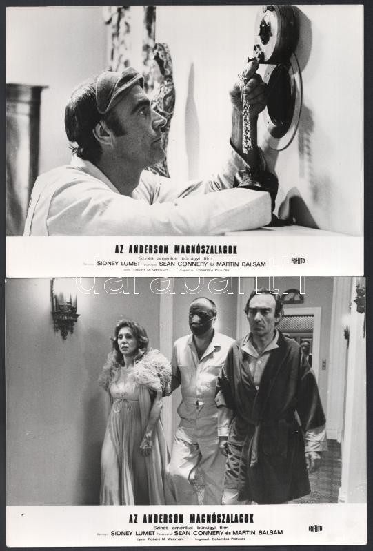 cca 1971 ,,Az Anderson magnószalagok' című amerikai bűnügyi film jelenetei és szereplői (köztük Sean Connery és Martin Balsam), 9 db vintage produkciós filmfotó, ezüst zselatinos fotópapíron, a használatból eredő - esetleges - - Image 2