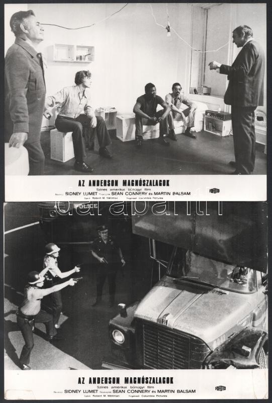 cca 1971 ,,Az Anderson magnószalagok' című amerikai bűnügyi film jelenetei és szereplői (köztük Sean Connery és Martin Balsam), 9 db vintage produkciós filmfotó, ezüst zselatinos fotópapíron, a használatból eredő - esetleges - - Image 3