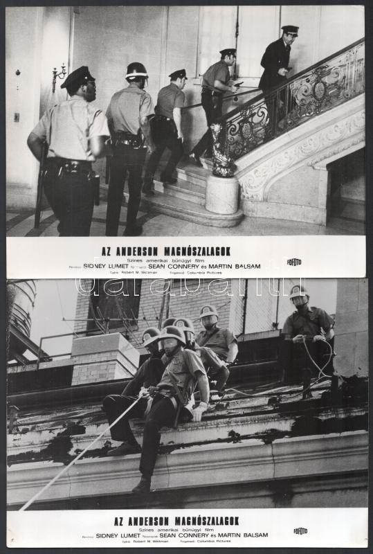 cca 1971 ,,Az Anderson magnószalagok' című amerikai bűnügyi film jelenetei és szereplői (köztük Sean Connery és Martin Balsam), 9 db vintage produkciós filmfotó, ezüst zselatinos fotópapíron, a használatból eredő - esetleges - - Image 4