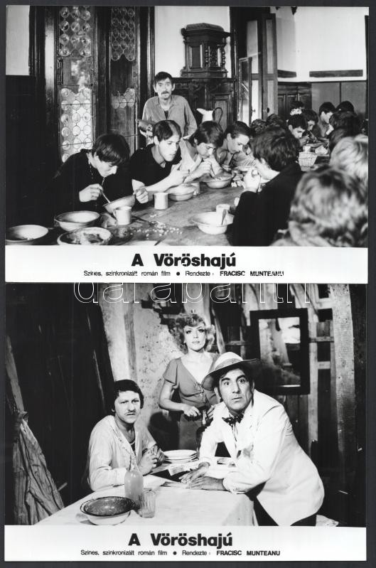 cca 1979 ,,A vöröshajú' című román film jelenetei és szereplői, 12 db vintage produkciós filmfotó, ezüst zselatinos fotópapíron, a használatból eredő - esetleges - kisebb hibákkal, 18x24 cm - Image 2