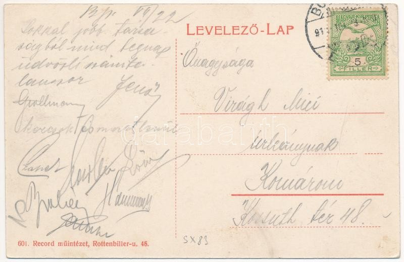 1913 Budapest I. Tabán, Schreil Győző Albecker vendéglője, étterem, kert vendégekkel, pincérekkel és zenekarral. Kereszt tér 4. - Image 2