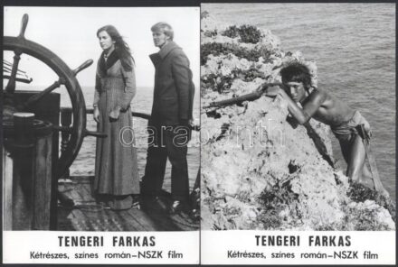 cca 1971 ,,Tengeri farkas' című román - NSZK film jelenetei és szereplői, 15 db vintage produkciós filmfotó, ezüst zselatinos fotópapíron, a használatból eredő - esetleges - kisebb hibákkal, 18x24 cm