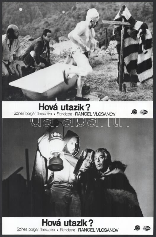 cca 1989 előtt készült ,,Hová utazik?' című bolgár filmszatíra jelenetei és szereplői, 6 db vintage produkciós filmfotó, ezüst zselatinos fotópapíron, a használatból eredő - esetleges - kisebb hibákkal, 18x24 cm - Image 3