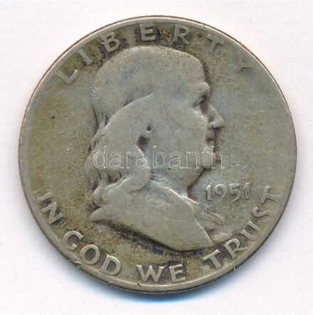 Amerikai Egyesült Államok 1951S 1/2$ Ag 'Franklin' T:3 USA 1951S 1/2 Dollar Ag 'Franklin' C:XF Krause KM#199
