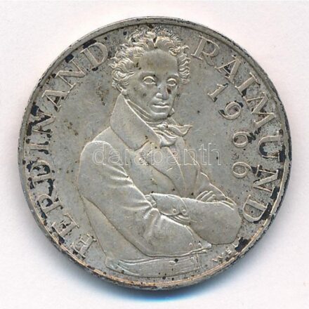 Ausztria 1966. 25Sch Ag '130 éve halt meg Ferdinand Raimund' T:2 patina Austria 1966. 25 Schilling Ag '130th Anniversary of the Death of Ferdinand Raimund' C:XF patina Krause KM#2899