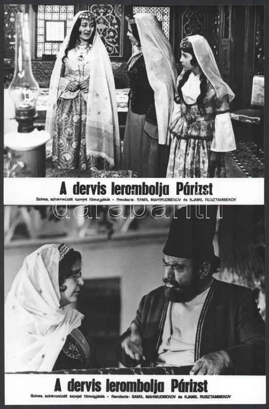 cca 1980 ,,A dervis lerombolja Párizst' című szovjet film jelenetei és szereplői, 13 db vintage produkciós filmfotó, ezüst zselatinos fotópapíron, a használatból eredő - esetleges - kisebb hibákkal, 18x24 cm - Image 2