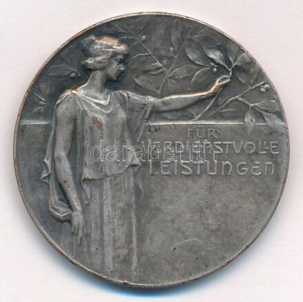 Ausztria ~1930. 'Kiváló teljesítményért' ezüstözött Br kutyás díjérem (40mm) T:2- Austria ~1930. 'Fo meritorious achievement' silver plated Br dog award medal (40mm) C:VF