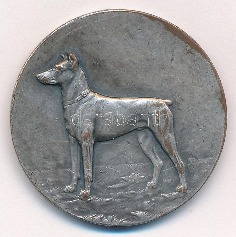 Ausztria ~1930. 'Kiváló teljesítményért' ezüstözött Br kutyás díjérem (40mm) T:2- Austria ~1930. 'Fo meritorious achievement' silver plated Br dog award medal (40mm) C:VF - Image 2