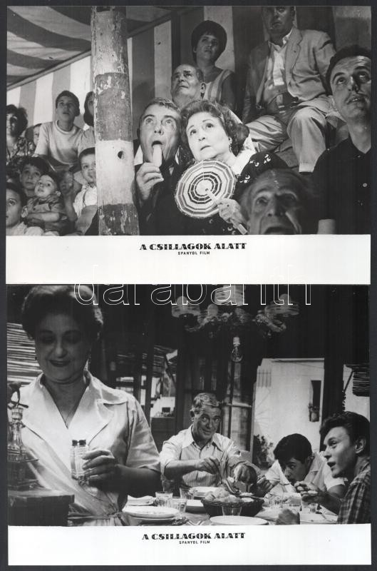 cca 1962 ,,A csillagok alatt' című spanyol film jelenetei és szereplői, 19 db vintage produkciós filmfotó, ezüst zselatinos fotópapíron, a használatból eredő - esetleges - kisebb hibákkal, 18x24 cm - Image 3