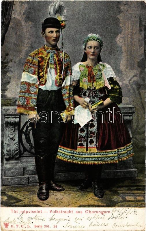 1906 Tót népviselet / Volkstracht aus Oberungran (EK)