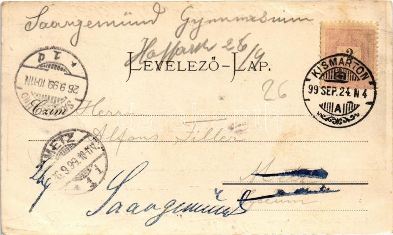 1899 (Vorläufer) Kismarton, Eisenstadt; szőlőhegy. L.F. Kummert Nr. 27. / Weinberge / vineyards (EB) - Image 2