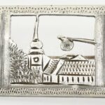 Ezüst(Ag) bécsi kitűző, jelzett, 3,5×2,5 cm, nettó: 5,6 g