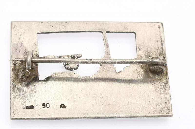 Ezüst(Ag) bécsi kitűző, jelzett, 3,5×2,5 cm, nettó: 5,6 g - Image 2