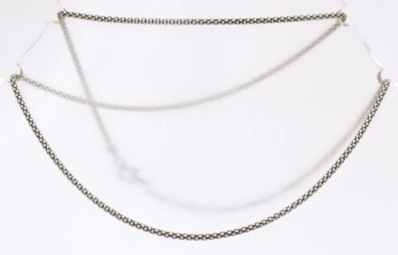Ezüst(Ag) fantázia nyaklánc, jelzett, h: 45,5 cm, nettó: 2,6 g