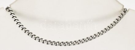 Ezüst(Ag) lapos pancer karkötő, jelzett, h. 18 cm, nettó: 4,1 g
