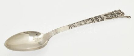 Ezüst(Ag) lámás díszkanál, jelzett, h: 12 cm, nettó: 10,3 g