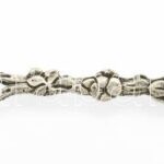 Ezüst(Ag) liliomos sajtvilla, jelzett, h: 13 cm, nettó: 14 g