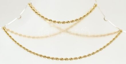 Arany (Au) 14 K walles nyaklánc, jelzett, h: 50 cm, nettó: 5 g