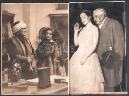 cca 1930 10 db nagyobb méretű színészfotó Angelo és más fotósoktól, rossz állapotban 18x24 cm-ig