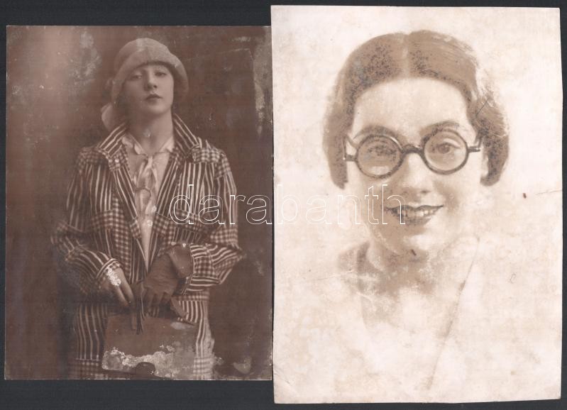 cca 1930 10 db nagyobb méretű színészfotó Angelo és más fotósoktól, rossz állapotban 18x24 cm-ig - Image 4