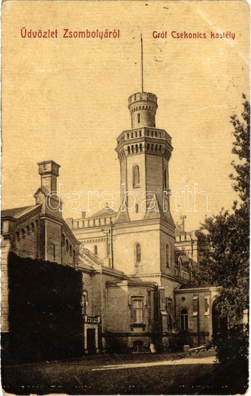 1910 Zsombolya, Hatzfeld, Jimbolia; Gróf Csekonics kastély. W.L. Bp. 1988. Dörfler Victor kiadása / castle