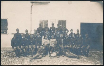 1914 Zvornik (Bosznia-Hercegovina), 'tisztiiskola', cs. és kir. tisztek csoportképe, fotólap, 9x14 cm
