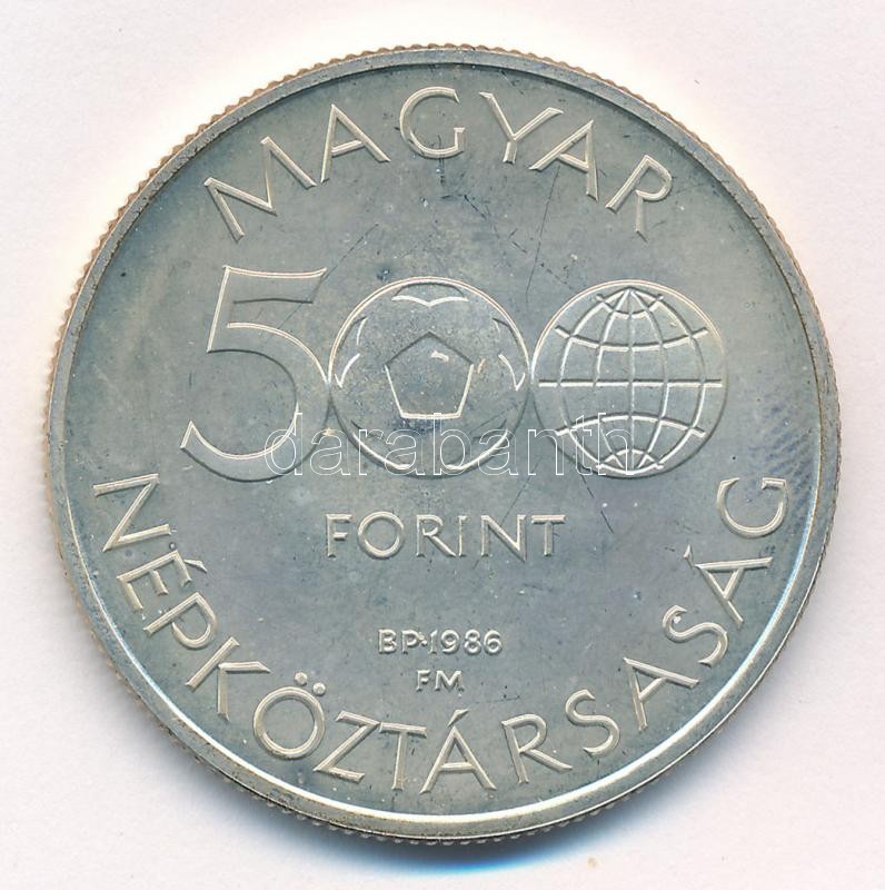 1986. 500Ft Ag 'Labdarúgó Világbajnokság - Mexikó 1986 - Stadion' T:BU Adamo EM94 - Image 2
