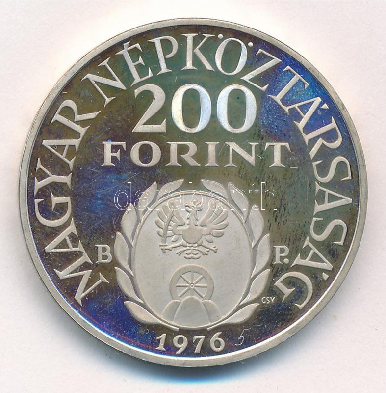 1976. 200Ft Ag 'II. Rákóczi Ferenc' T:1- (PP) ujjlenyomat Adamo EM48 - Image 2