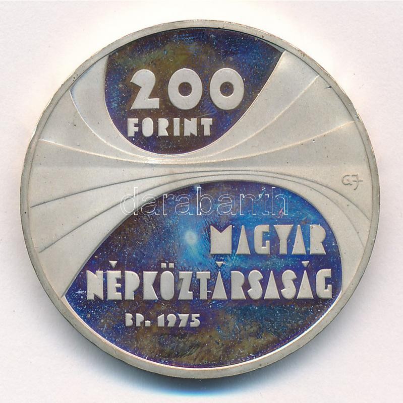1975. 200Ft Ag 'Magyar Tudományos Akadémia' T:1- (PP) ujjlenyomatos Adamo EM47 - Image 2