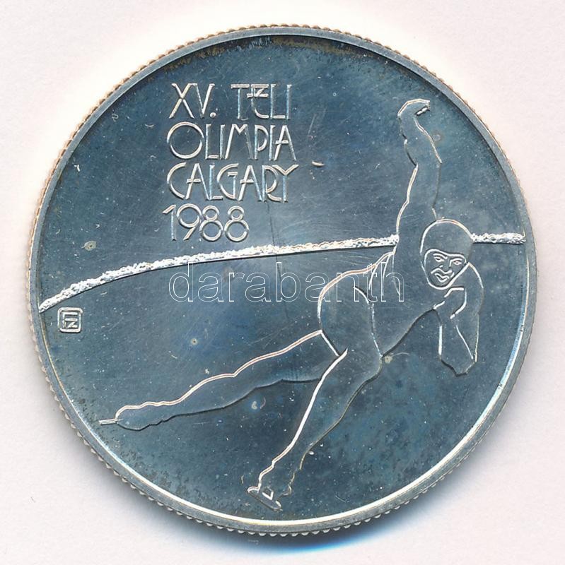 1986. 500Ft Ag 'XV. Téli Olimpia Calgary 1988' kapszulában T:BU patina, felületi karc Adamo EM98